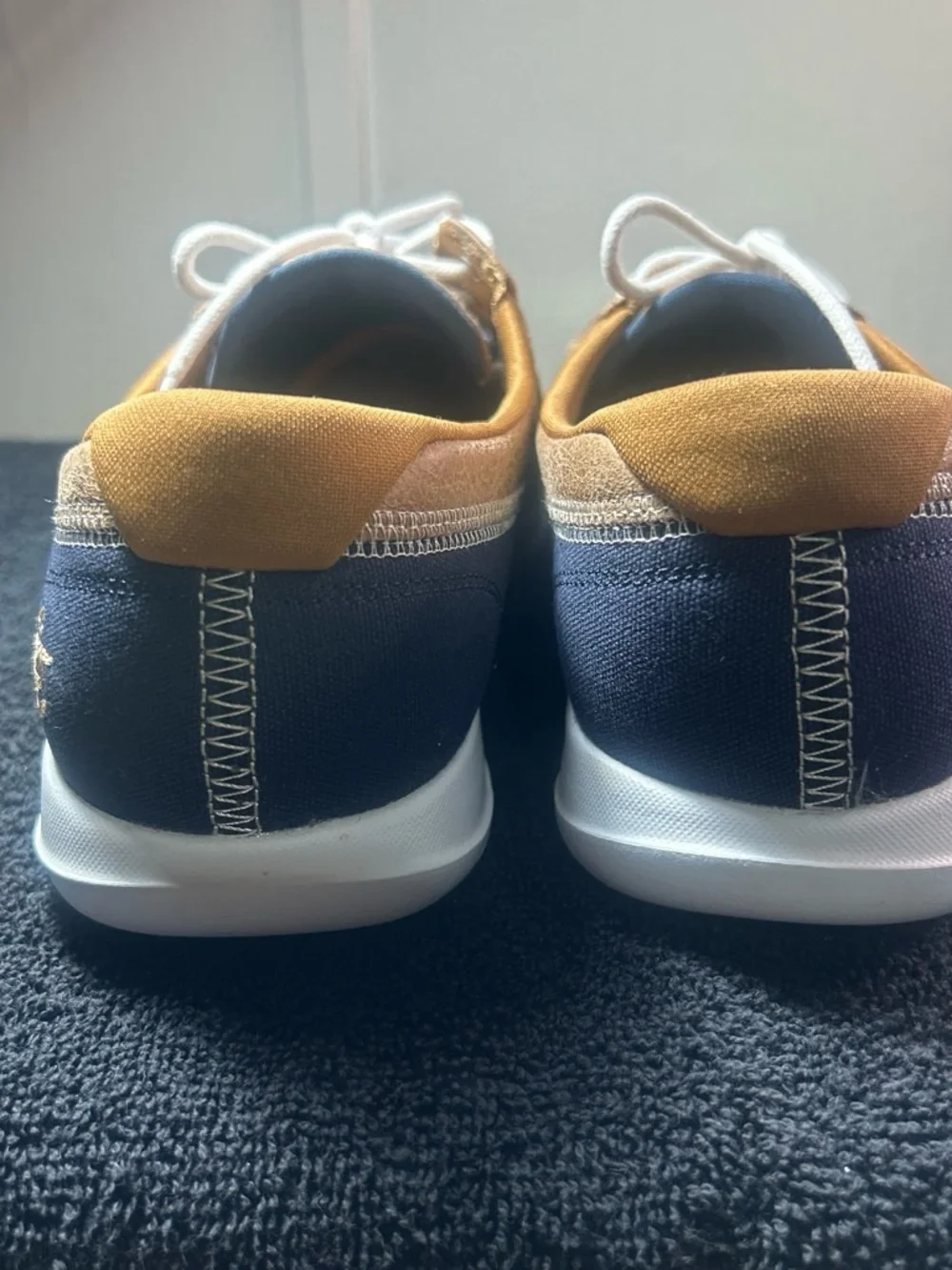 Skechers Unisex  Navy and Tan Canvas Boat Shoes